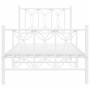 Metallbettgestell mit weißem Kopf- und Fußteil, 75x190 cm. von , Betten und Lattenroste - Ref: Foro24-376185, Preis: 80,68 €,...
