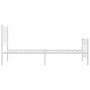 Metal bed frame with white headboard and footboard 75x190 cm by , Beds and slatted bases - Ref: Foro24-376185, Price: 80,68 €...