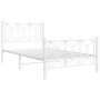 Metallbettgestell mit weißem Kopf- und Fußteil, 107x203 cm. von , Betten und Lattenroste - Ref: Foro24-376191, Preis: 97,48 €...