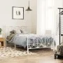 Metal bed frame with white headboard and footboard 107x203 cm by , Beds and slatted bases - Ref: Foro24-376191, Price: 95,90 ...