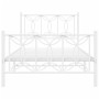 Metal bed frame with white headboard and footboard 107x203 cm by , Beds and slatted bases - Ref: Foro24-376191, Price: 97,48 ...