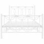Metal bed frame with white headboard and footboard 107x203 cm by , Beds and slatted bases - Ref: Foro24-376191, Price: 95,90 ...