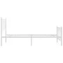 Metal bed frame with white headboard and footboard 107x203 cm by , Beds and slatted bases - Ref: Foro24-376191, Price: 95,90 ...