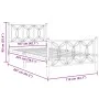 Metal bed frame with white headboard and footboard 107x203 cm by , Beds and slatted bases - Ref: Foro24-376191, Price: 95,90 ...