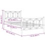Metallbettgestell mit weißem Kopf- und Fußteil, 107x203 cm. von , Betten und Lattenroste - Ref: Foro24-376191, Preis: 97,48 €...