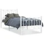 Estructura cama metal con cabecero y pie cama blanca 90x190 cm de , Camas y somieres - Ref: Foro24-376187, Precio: 87,94 €, D...