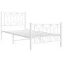 Metallbettgestell mit weißem Kopf- und Fußteil, 90x190 cm. von , Betten und Lattenroste - Ref: Foro24-376187, Preis: 89,38 €,...