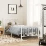 Metal bed frame with white headboard and footboard 90x190 cm by , Beds and slatted bases - Ref: Foro24-376187, Price: 87,94 €...