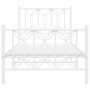 Metal bed frame with white headboard and footboard 90x190 cm by , Beds and slatted bases - Ref: Foro24-376187, Price: 87,33 €...