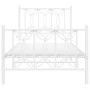 Metal bed frame with white headboard and footboard 90x190 cm by , Beds and slatted bases - Ref: Foro24-376187, Price: 87,94 €...