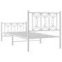 Metal bed frame with white headboard and footboard 90x190 cm by , Beds and slatted bases - Ref: Foro24-376187, Price: 87,94 €...