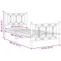Metal bed frame with white headboard and footboard 90x190 cm by , Beds and slatted bases - Ref: Foro24-376187, Price: 87,94 €...