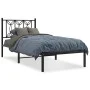 Estructura de cama con cabecero metal negro 75x190 cm de , Camas y somieres - Ref: Foro24-376118, Precio: 61,41 €, Descuento: %