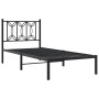 Estructura de cama con cabecero metal negro 75x190 cm de , Camas y somieres - Ref: Foro24-376118, Precio: 62,65 €, Descuento: %