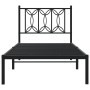 Estructura de cama con cabecero metal negro 75x190 cm de , Camas y somieres - Ref: Foro24-376118, Precio: 62,65 €, Descuento: %