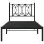 Estructura de cama con cabecero metal negro 75x190 cm de , Camas y somieres - Ref: Foro24-376118, Precio: 61,41 €, Descuento: %