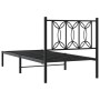 Estructura de cama con cabecero metal negro 75x190 cm de , Camas y somieres - Ref: Foro24-376118, Precio: 62,65 €, Descuento: %