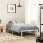 Metal bed frame with white headboard 90x200 cm by , Beds and slatted bases - Ref: Foro24-376170, Price: 63,60 €, Discount: %