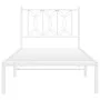 Metal bed frame with white headboard 90x200 cm by , Beds and slatted bases - Ref: Foro24-376170, Price: 63,60 €, Discount: %