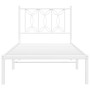 Metallbettgestell mit weißem Kopfteil 90x200 cm von , Betten und Lattenroste - Ref: Foro24-376170, Preis: 64,41 €, Rabatt: %