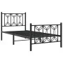 Bed frame with black metal headboard and footboard 90x200 cm by , Beds and slatted bases - Ref: Foro24-376139, Price: 100,12 ...