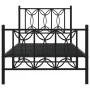 Bed frame with black metal headboard and footboard 90x200 cm by , Beds and slatted bases - Ref: Foro24-376139, Price: 100,12 ...