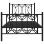 Bettgestell mit schwarzem Metallkopfteil und Fußteil 90x200 cm von , Betten und Lattenroste - Ref: Foro24-376139, Preis: 99,8...