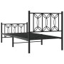 Bettgestell mit schwarzem Metallkopfteil und Fußteil 90x200 cm von , Betten und Lattenroste - Ref: Foro24-376139, Preis: 99,8...