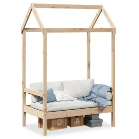 Banco con techo madera maciza de pino 117,5x70x176,5 cm by , Banks - Ref: Foro24-846994, Price: 122,32 €, Discount: %