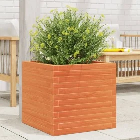 Jardinera exterior madera maciza pino marrón cera 50x50x46 cm by , Pots and planters - Ref: Foro24-3282406, Price: 120,40 €, ...