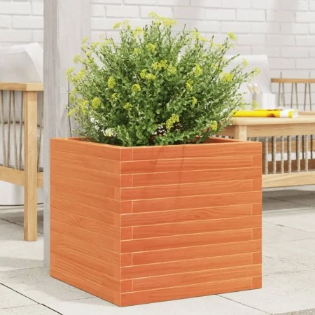 Jardinera exterior madera maciza pino marrón cera 50x50x46 cm de , Maceteros y jardineras - Ref: Foro24-3282406, Precio: 120,...