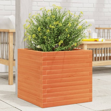 Jardinera exterior madera maciza pino marrón cera 50x50x46 cm by , Pots and planters - Ref: Foro24-3282406, Price: 121,94 €, ...