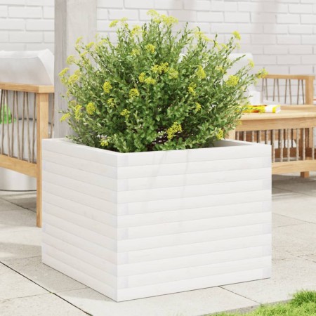 Massive weiße Kiefernholz-Blumenkiste 60x60x46 cm von , Töpfe und Pflanzgefäße - Ref: Foro24-3282410, Preis: 142,53 €, Rabatt: %