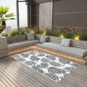 Black and white PP outdoor rug 160x230 cm by vidaXL, Outdoor protectors - Ref: Foro24-310426, Price: 30,94 €, Discount: %