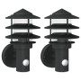 Apliques de exterior con sensor 2 uds acero inoxidable negro de , Iluminación de exterior - Ref: Foro24-4006235, Precio: 66,7...