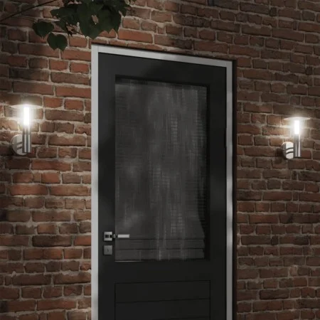Apliques de exterior 2 unidades acero inoxidable plateado by , Outdoor lighting - Ref: Foro24-4006237, Price: 46,37 €, Discou...