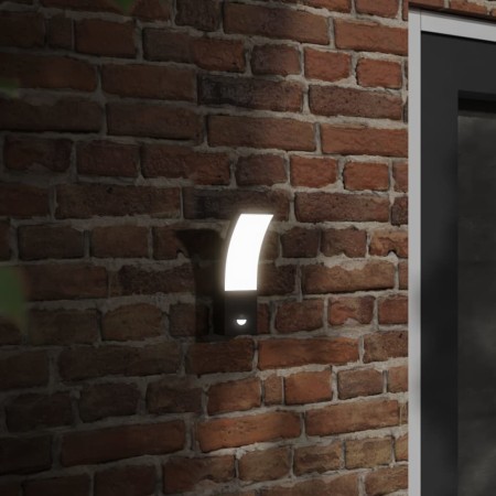 Lámparas de pared LED exterior con sensor 2 uds aluminio negro de , Iluminación de exterior - Ref: Foro24-4006263, Precio: 64...