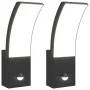 LED-Außenwandleuchten mit Sensor, 2 Stück, Schwarz, aus Aluminium. von , Außenbeleuchtung - Ref: Foro24-4006263, Preis: 68,35...