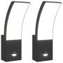Lámparas de pared LED exterior con sensor 2 uds aluminio negro de , Iluminación de exterior - Ref: Foro24-4006263, Precio: 64...