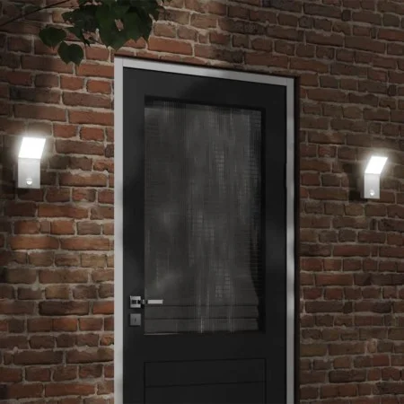 Lámparas de pared LED exterior con sensor 2 uds aluminio blanco by , Outdoor lighting - Ref: Foro24-4006275, Price: 65,78 €, ...