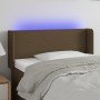 Cabecero con LED de tela marrón oscuro 93x16x78/88 cm en Cabeceros y pies de cama | Comprar online en Foro24