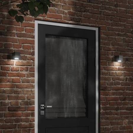 Lámparas de pared de exterior 2 uds aluminio fundido negro by , Outdoor lighting - Ref: Foro24-4006311, Price: 21,22 €, Disco...
