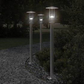 Lámpara de suelo de exterior acero inoxidable plateado 100 cm de , Iluminación de exterior - Ref: Foro24-4006351, Precio: 48,...