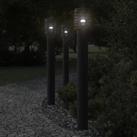 Außen-Stehlampen, 3 Stück, Edelstahl schwarz, 110 cm. von , Außenbeleuchtung - Ref: Foro24-4006364, Preis: 135,75 €, Rabatt: %