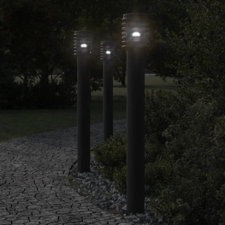 Lámparas de suelo exterior 3 uds acero inoxidable negro 110 cm by , Outdoor lighting - Ref: Foro24-4006364, Price: 137,78 €, ...