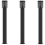 Lámparas de suelo exterior 3 uds acero inoxidable negro 110 cm by , Outdoor lighting - Ref: Foro24-4006364, Price: 137,78 €, ...