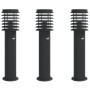 Lámparas de suelo exterior con sensor 3 uds acero negro 60 cm by , Outdoor lighting - Ref: Foro24-4006370, Price: 121,41 €, D...