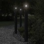 Lámparas de suelo exterior con sensor 3 uds acero negro 110 cm by , Outdoor lighting - Ref: Foro24-4006372, Price: 156,74 €, ...