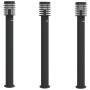Lámparas de suelo exterior con sensor 3 uds acero negro 110 cm by , Outdoor lighting - Ref: Foro24-4006372, Price: 156,74 €, ...