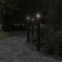 Lámparas de suelo exterior con sensor 3 uds acero negro 110 cm by , Outdoor lighting - Ref: Foro24-4006372, Price: 156,74 €, ...